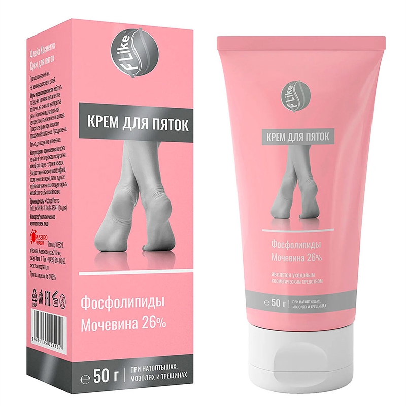Крем для пяток с фосфолипидами и мочевиной. Flike