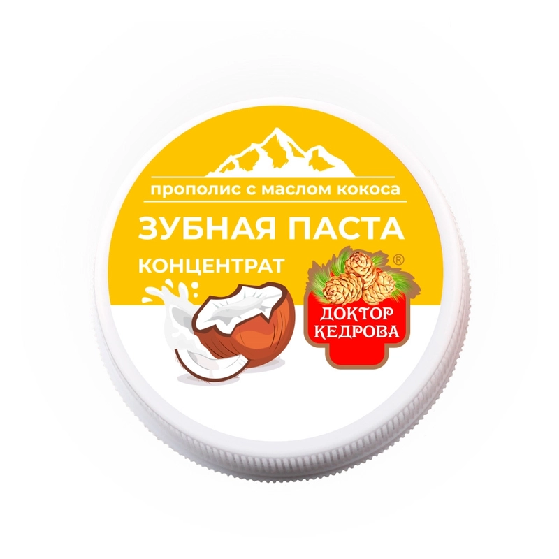Зубная паста концентрат. Прополис с маслом кокоса
