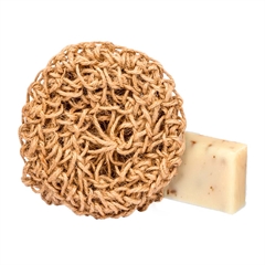 Джутовая вязанная мочалка с натуральным мылом Лаванда